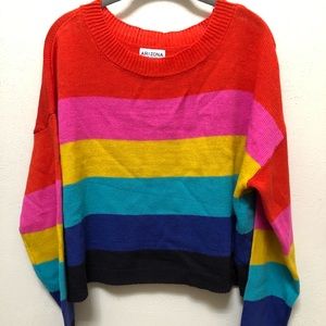 Rainbow Wide Neck Sweater